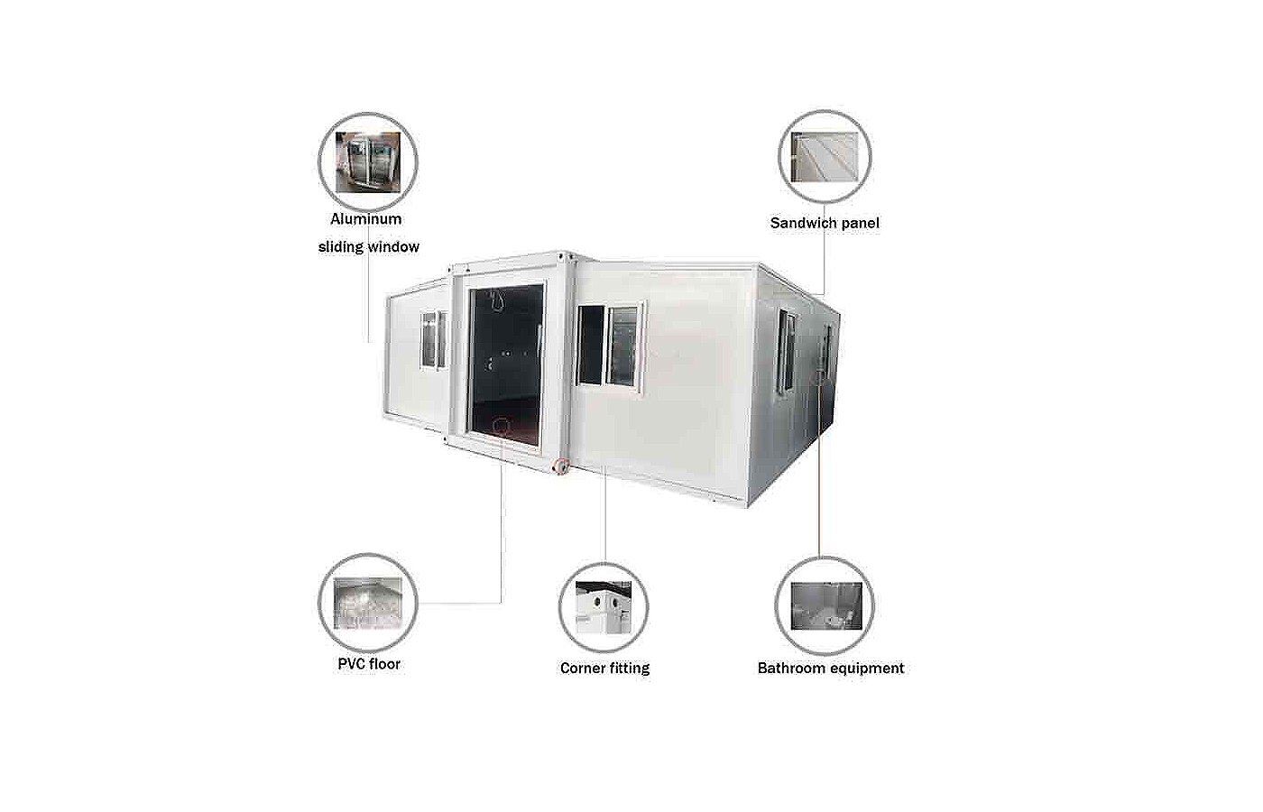 40-футовый роскошный индивидуальный 30-футовый расширяемый контейнер с металлической внешней косынкой 40-футовый роскошный индивидуальный 30-футовый расширяемый контейнер с металлической внешней косынкой